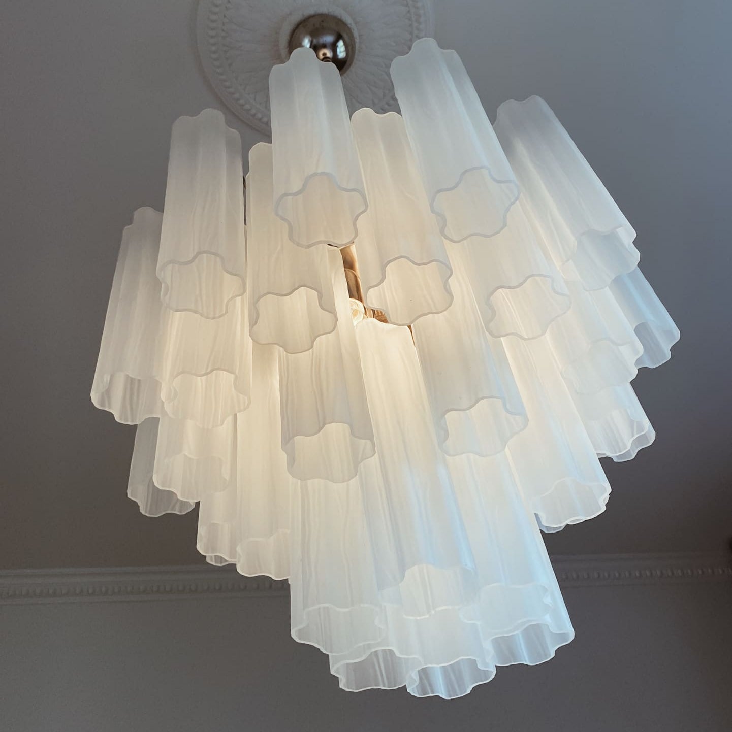 Tronchi Murano Chandelier – 36 tubes – Matte white