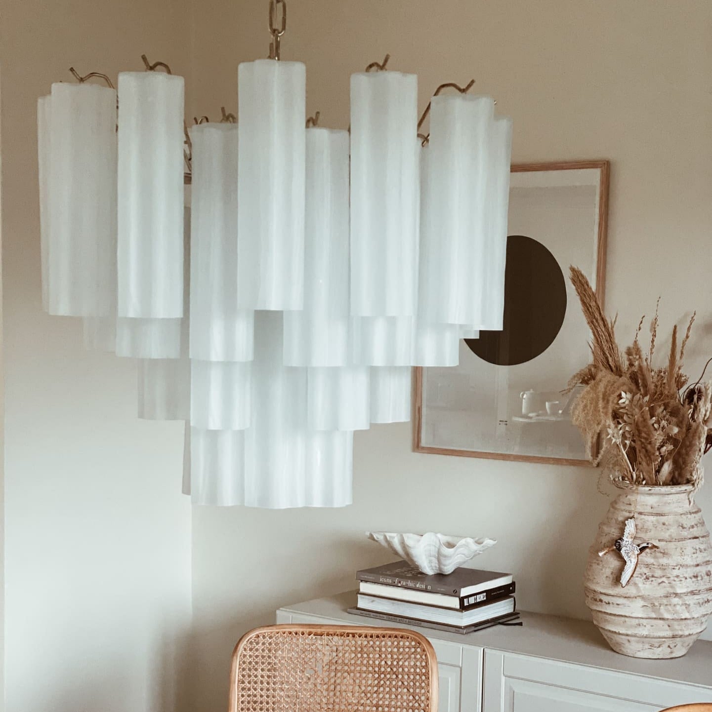 Tronchi Murano Chandelier – 36 tubes – Matte white