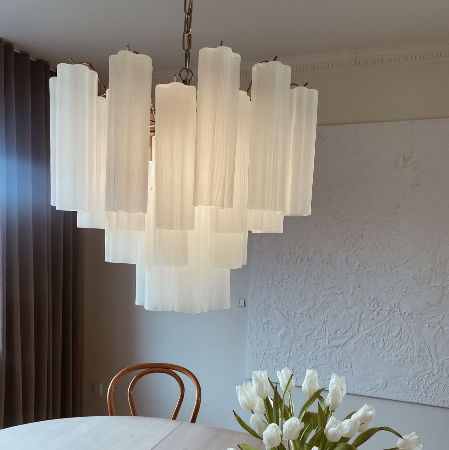 Tronchi Murano Chandelier – 36 tubes – Matte white