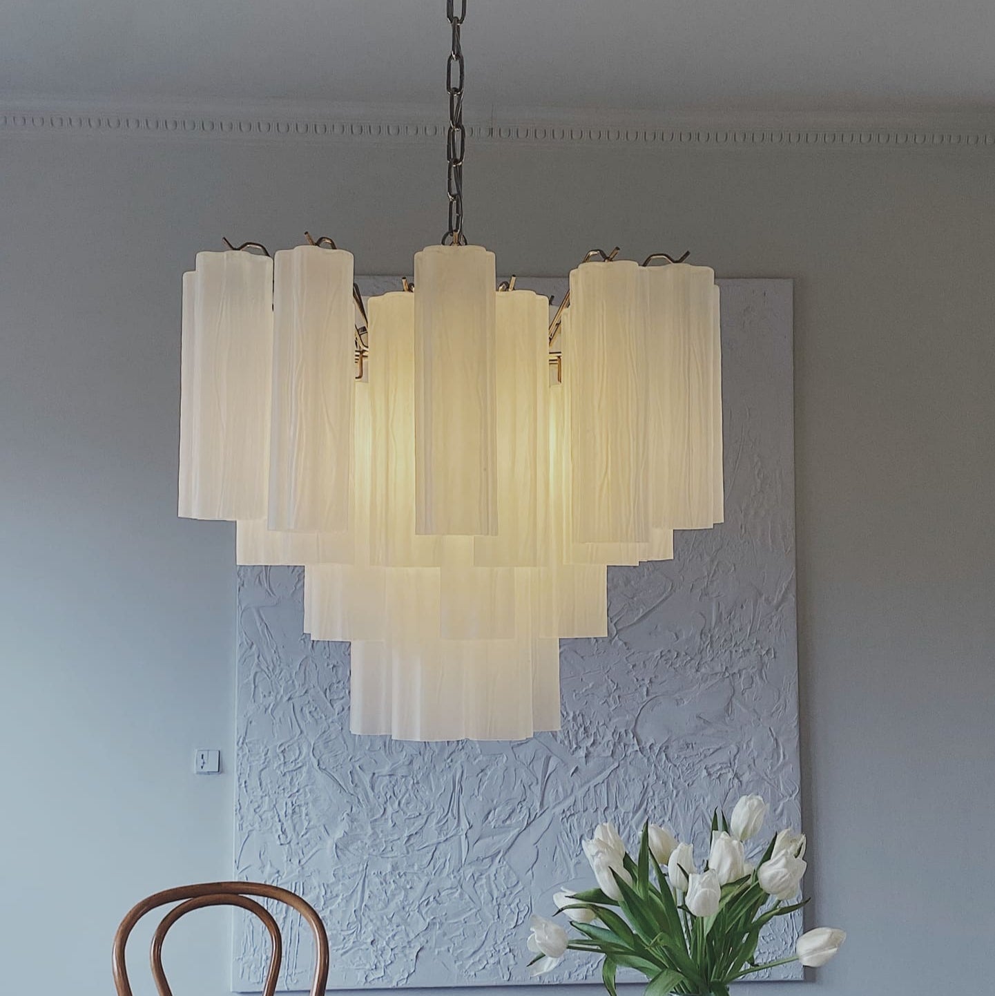 Tronchi Murano Chandelier – 36 tubes – Matte white