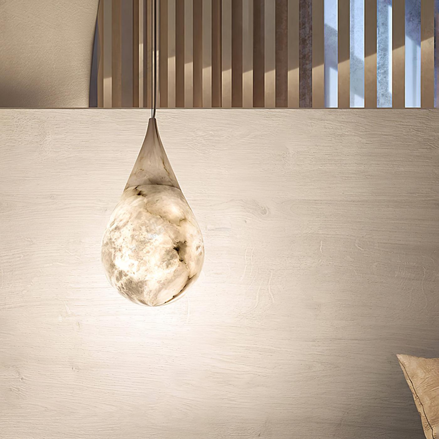 Marble Raindrop Pendant Alabaster Light - Alabaster, Alabaster Pendant-1-Luxehomezone