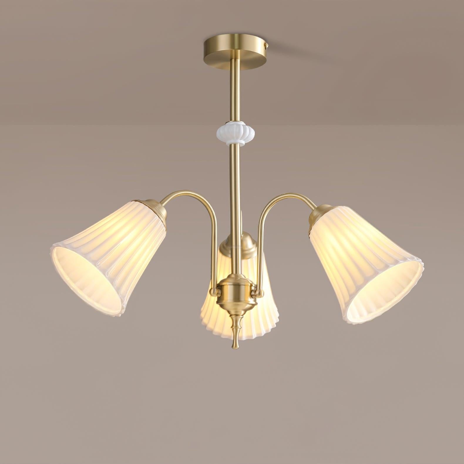 Medieval Ceramic Trumpet Chandelier with 3/5/8 lamps - Flower Ceramic-1-Luxehomezone