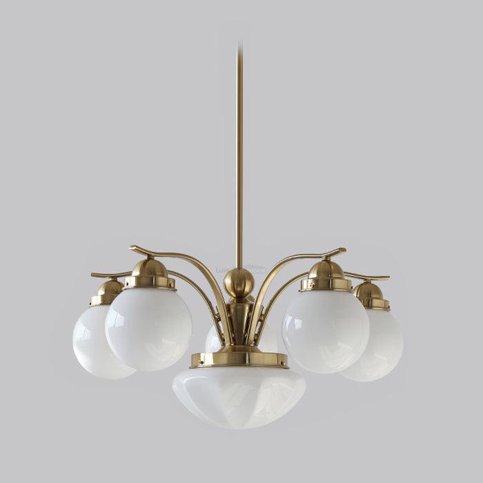 Ryttenberg Glass Chandelier with 4/6 heads - Bend, Marshmallow Chandelier-1-Luxehomezone