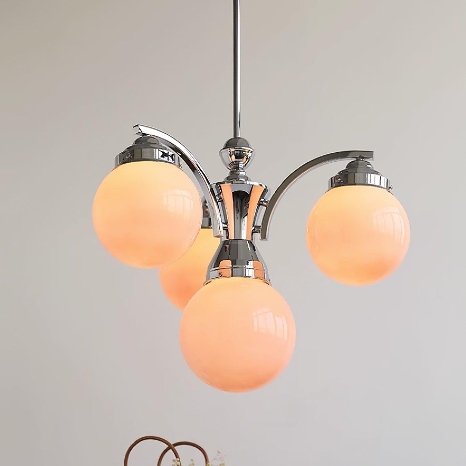 Pink Salamanca Chandelier with 4/6 heads - Glass Chandelier, Persimmon-1-Luxehomezone