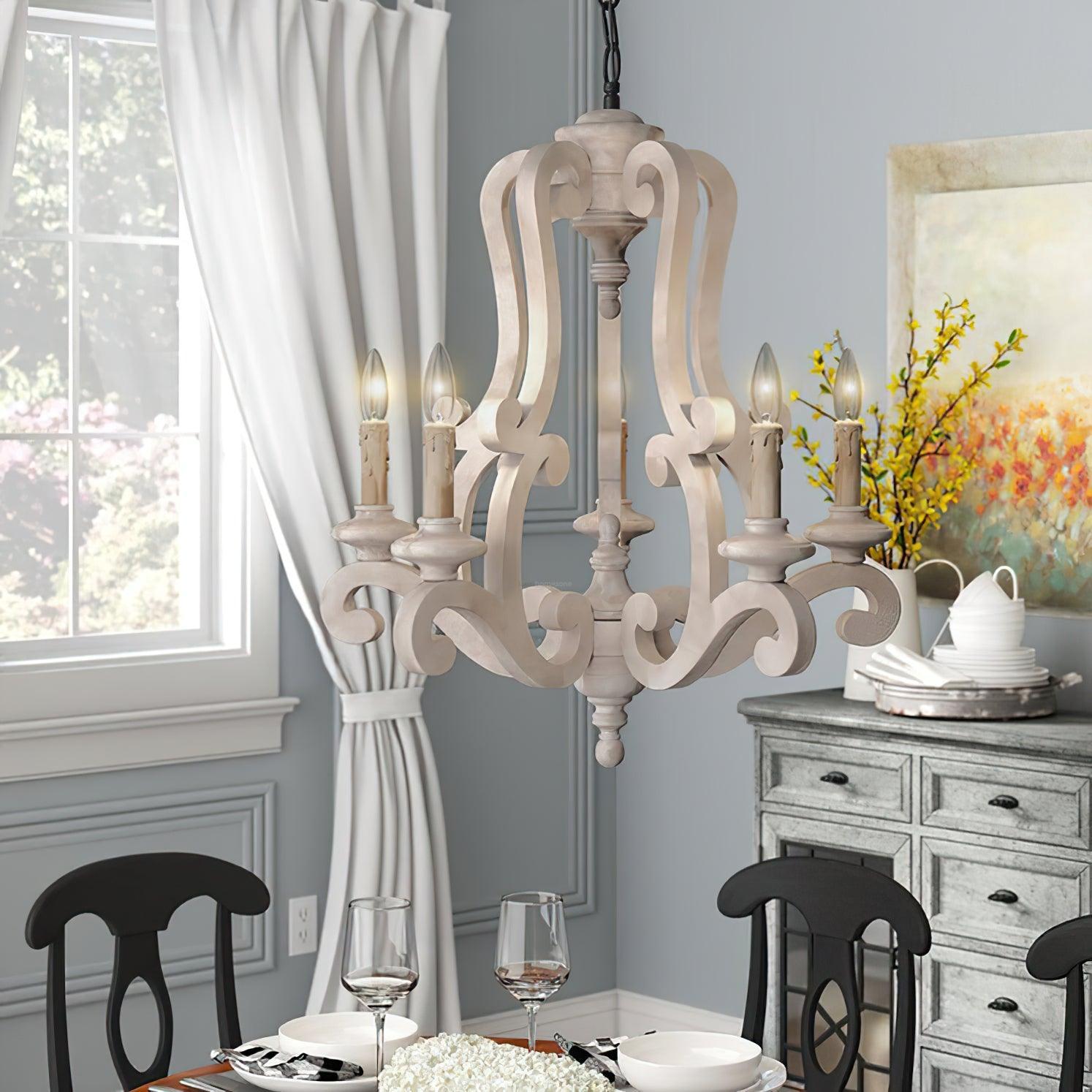 Parrotuncle Wooden Candle Chandelier Φ 23.6″ - Candle-1-Luxehomezone