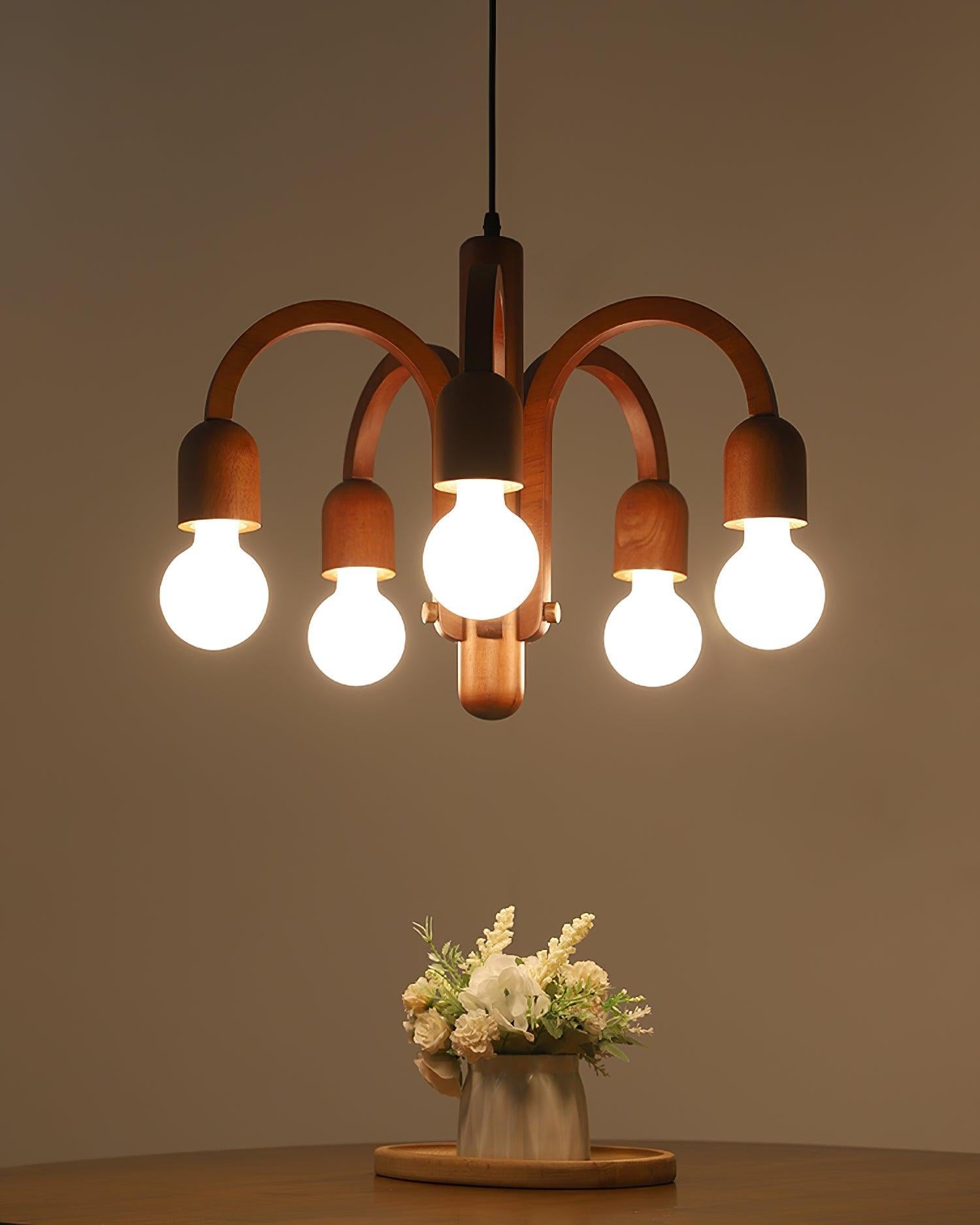 Candela Teak Chandelier Φ 19.6″ - Bend-1-Luxehomezone
