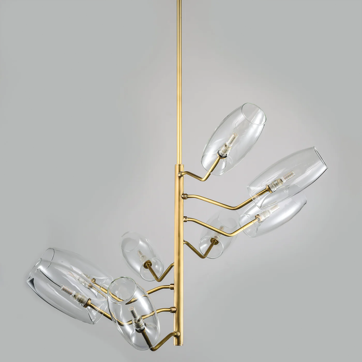 Brass Chandelier with Glass Spheres Lucency - Lucency-1-Luxehomezone