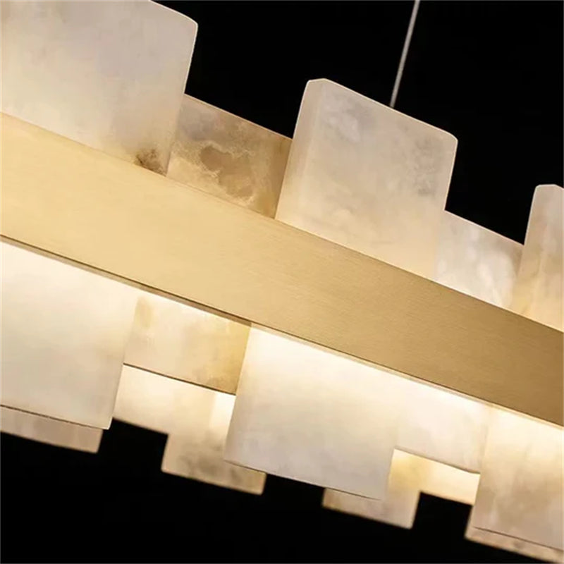 Anita Alabaster Oval Chandelier