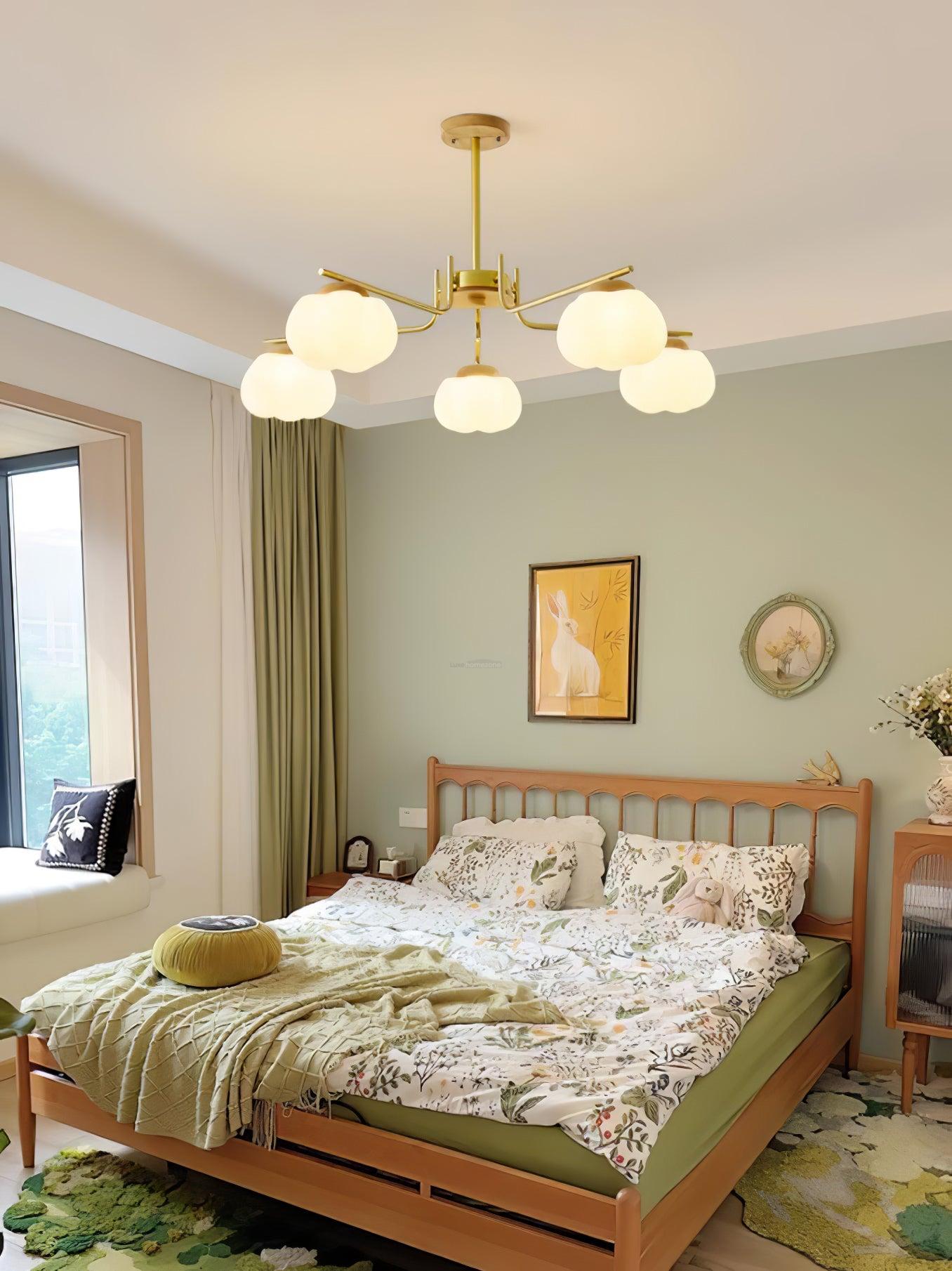 Plastic Cotton Balls Chandelier with 5/8 heads - Zahara-1-Luxehomezone