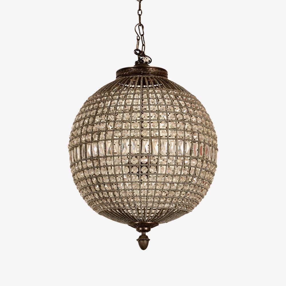 Traditional Globe Chandelier - Classic, Crystals-1-Luxehomezone