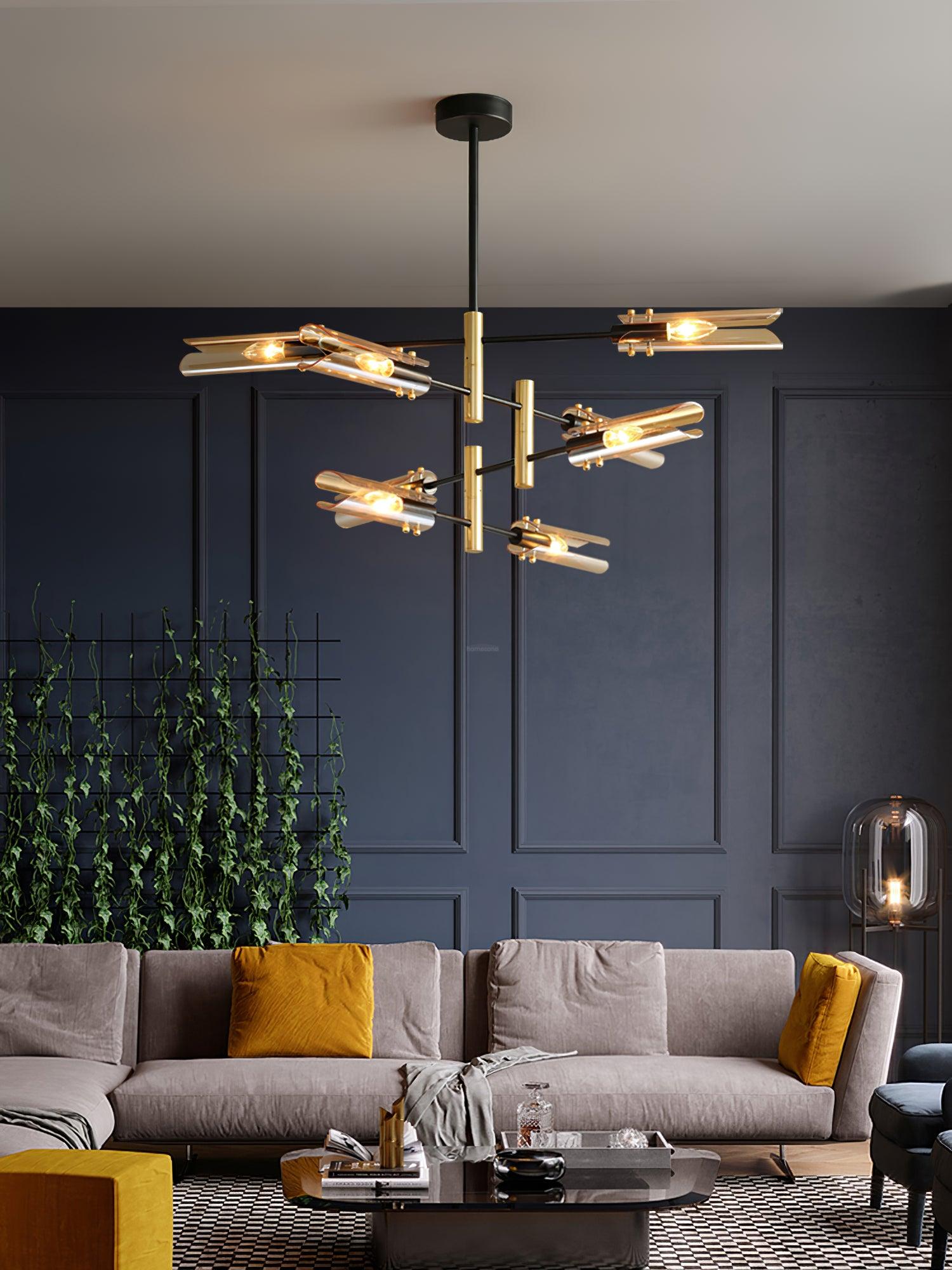 Astrid Double Chandelier with 4/6/8 heads - Tube-1-Luxehomezone