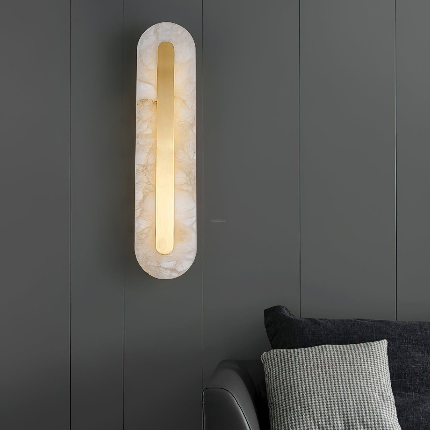 Alabaster Rounded Wall Sconce - Alabaster, Alabaster Wall Lamp-1-Luxehomezone