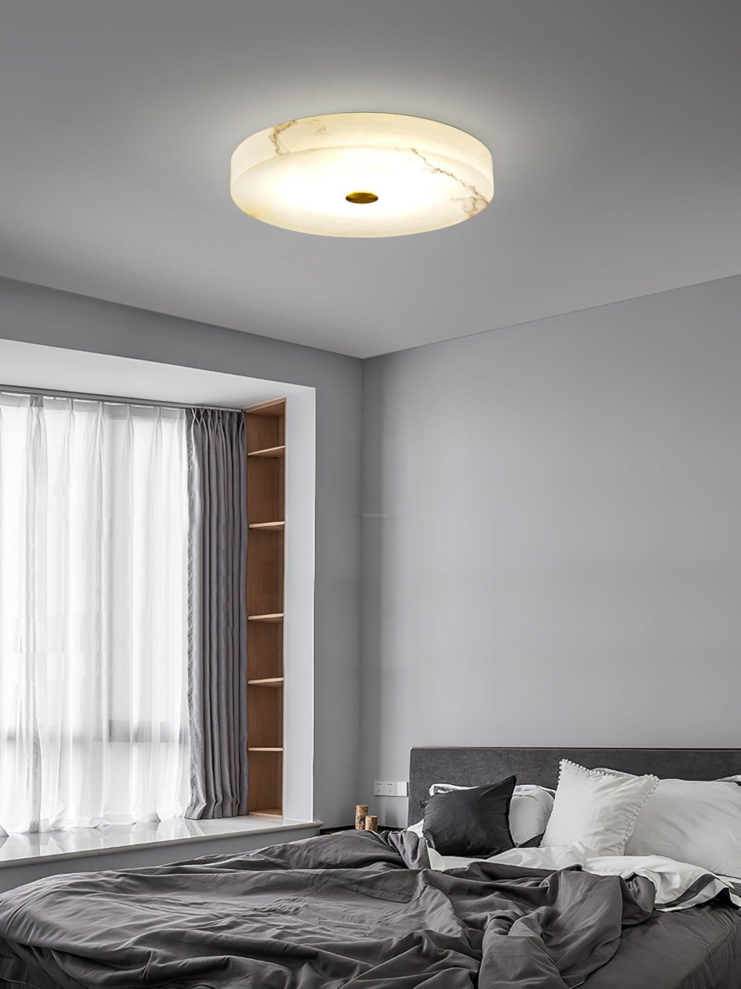 Sophie Alabaster Ceiling Light - Alabaster, Flush Mounts-1-Luxehomezone