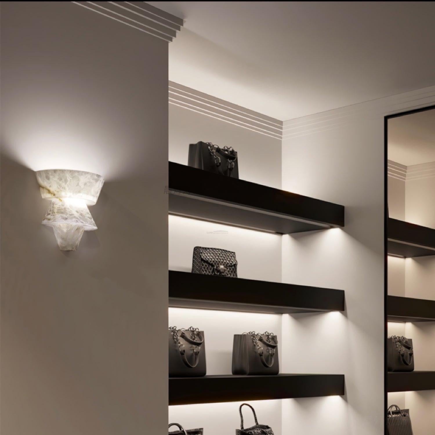 Laboratory Wall Sconce - Alabaster, Alabaster Wall Lamp-1-Luxehomezone
