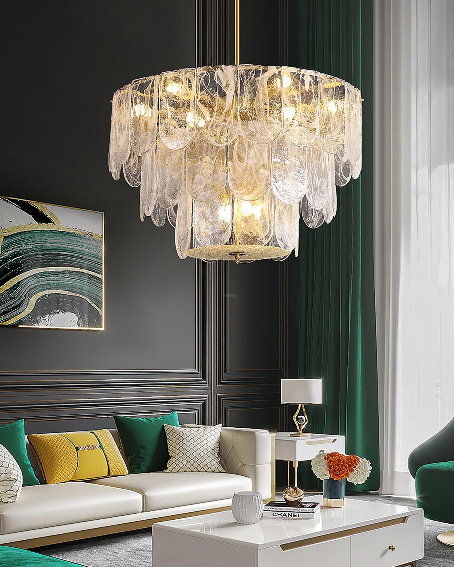 Traditional Classic Metal Glass Chandelier ∅ 15.7″ - Luxehomezone