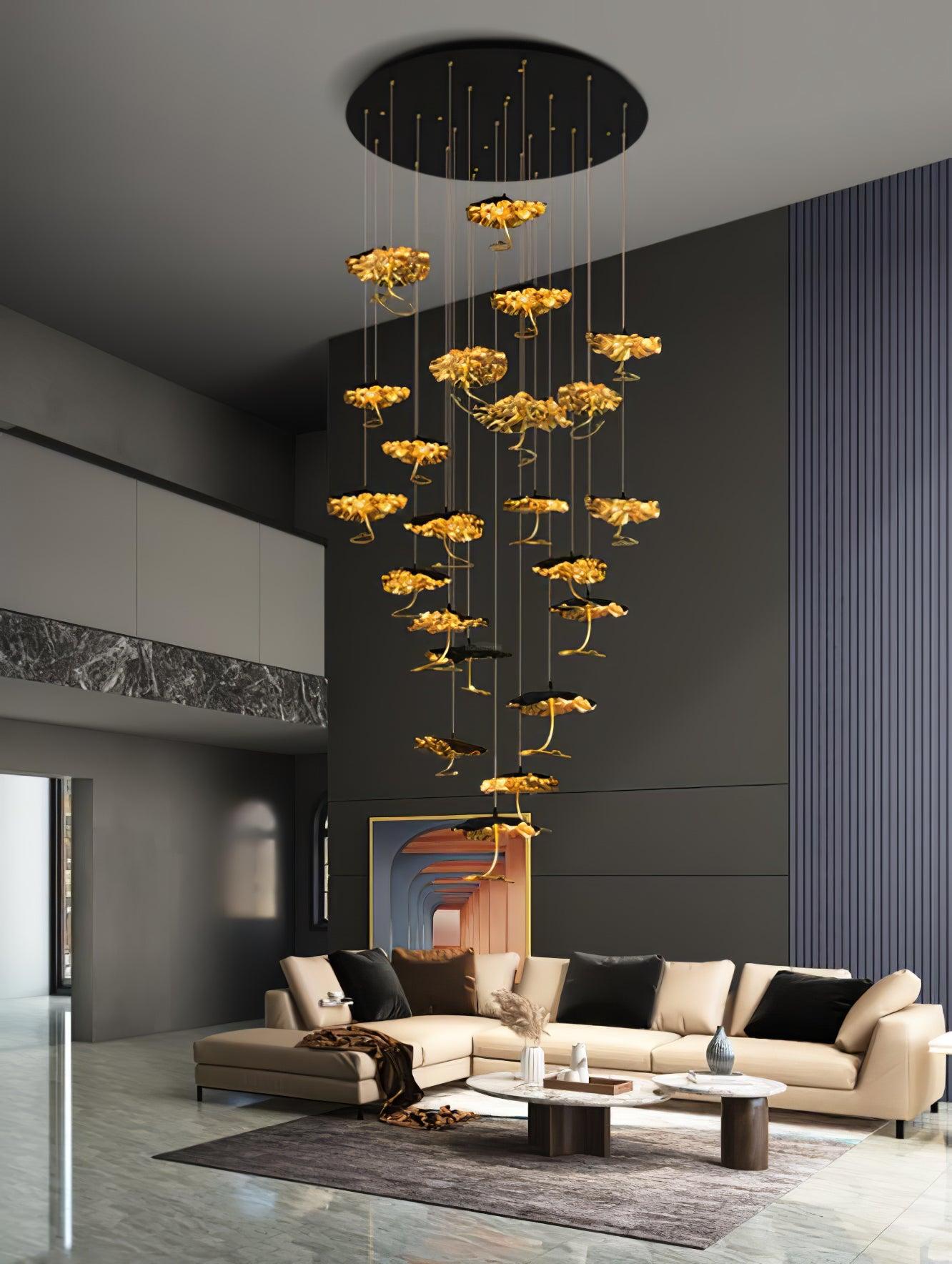 Brass Aviary Constellation Chandelier with 1/3/6/10/17/22 heads - Helia-1-Luxehomezone