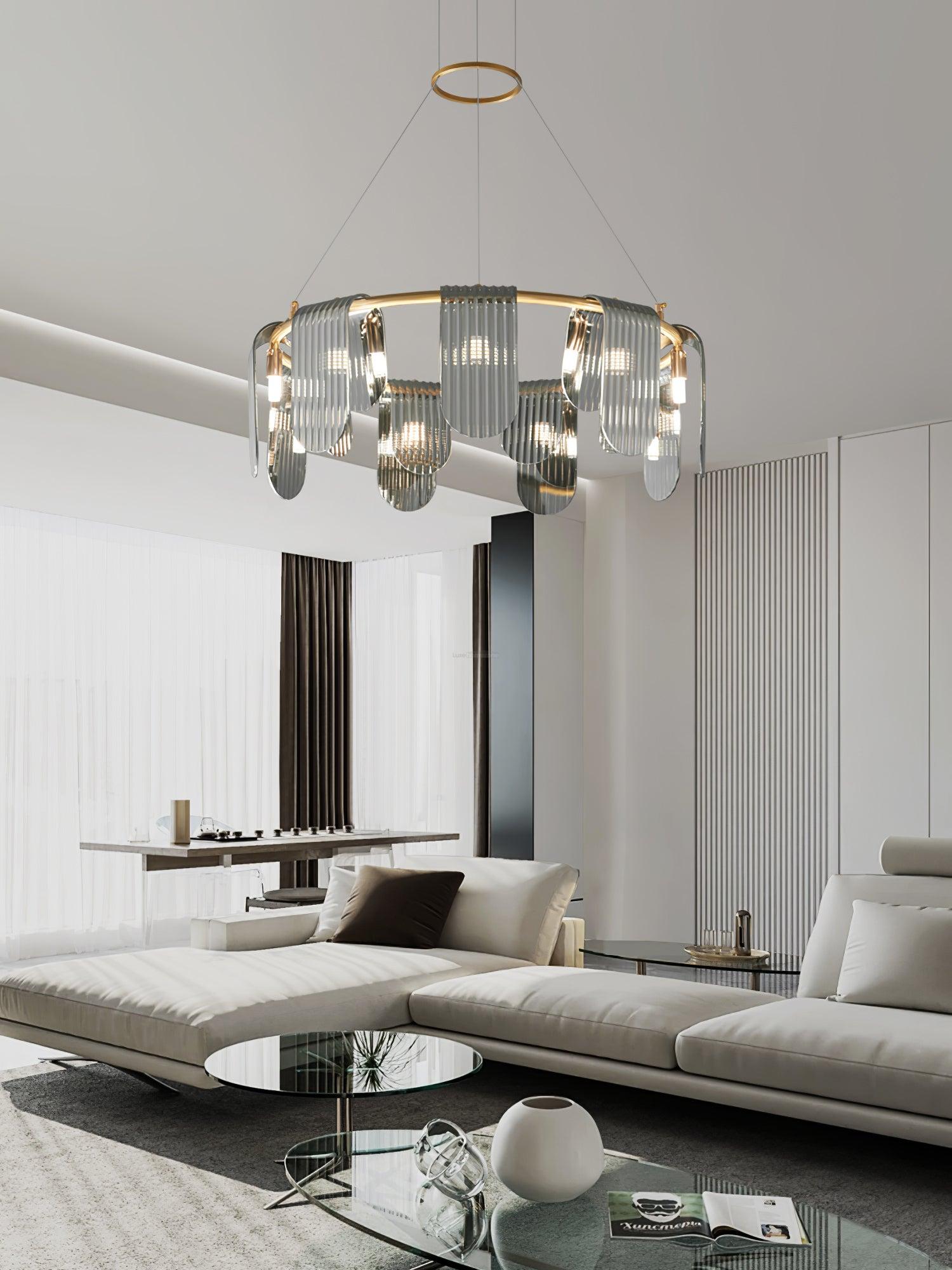 Folioles Brass Chandelier with 6/9/12 lamps - -1-Luxehomezone
