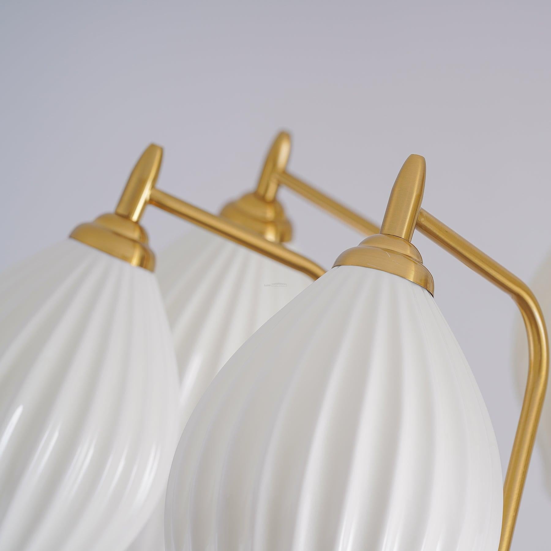 Ceramic Ribbed Chandelier with 4/6/8 heads - Flower Ceramic-1-Luxehomezone