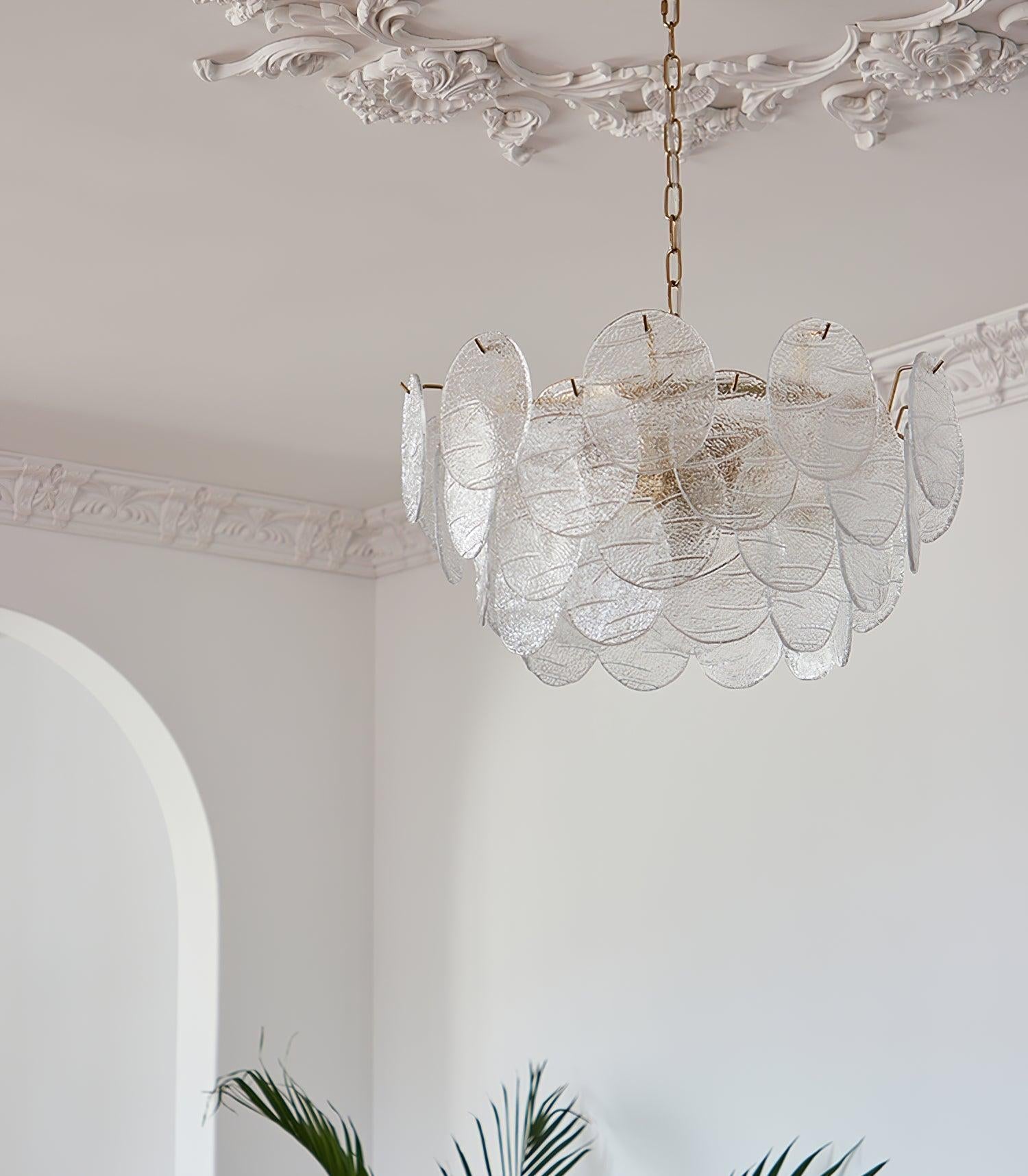 Glass Disc Chandelier with 4/6/9/12 heads - Cylinder-1-Luxehomezone