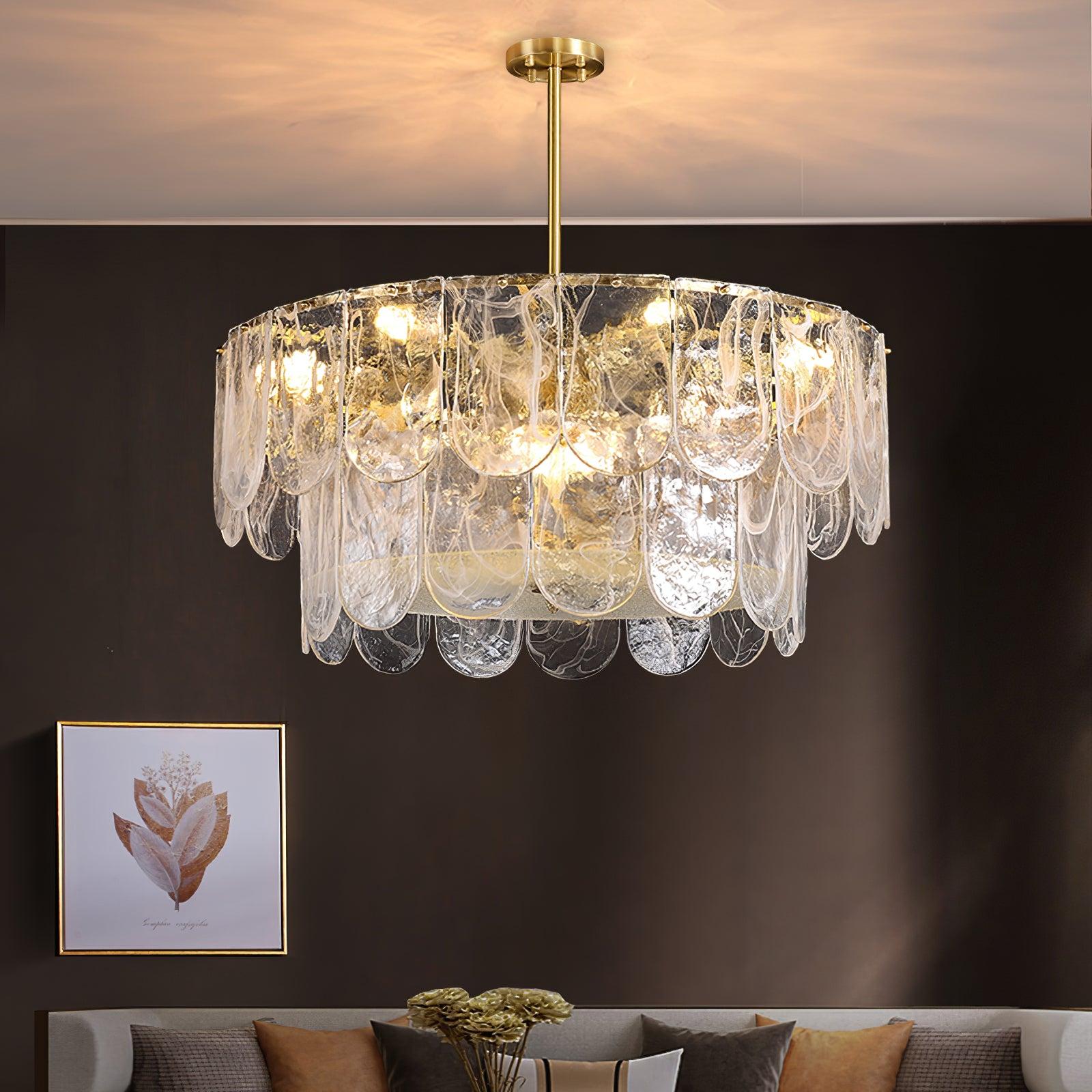 Traditional Classic Metal Glass Chandelier ∅ 15.7″ - Luxehomezone