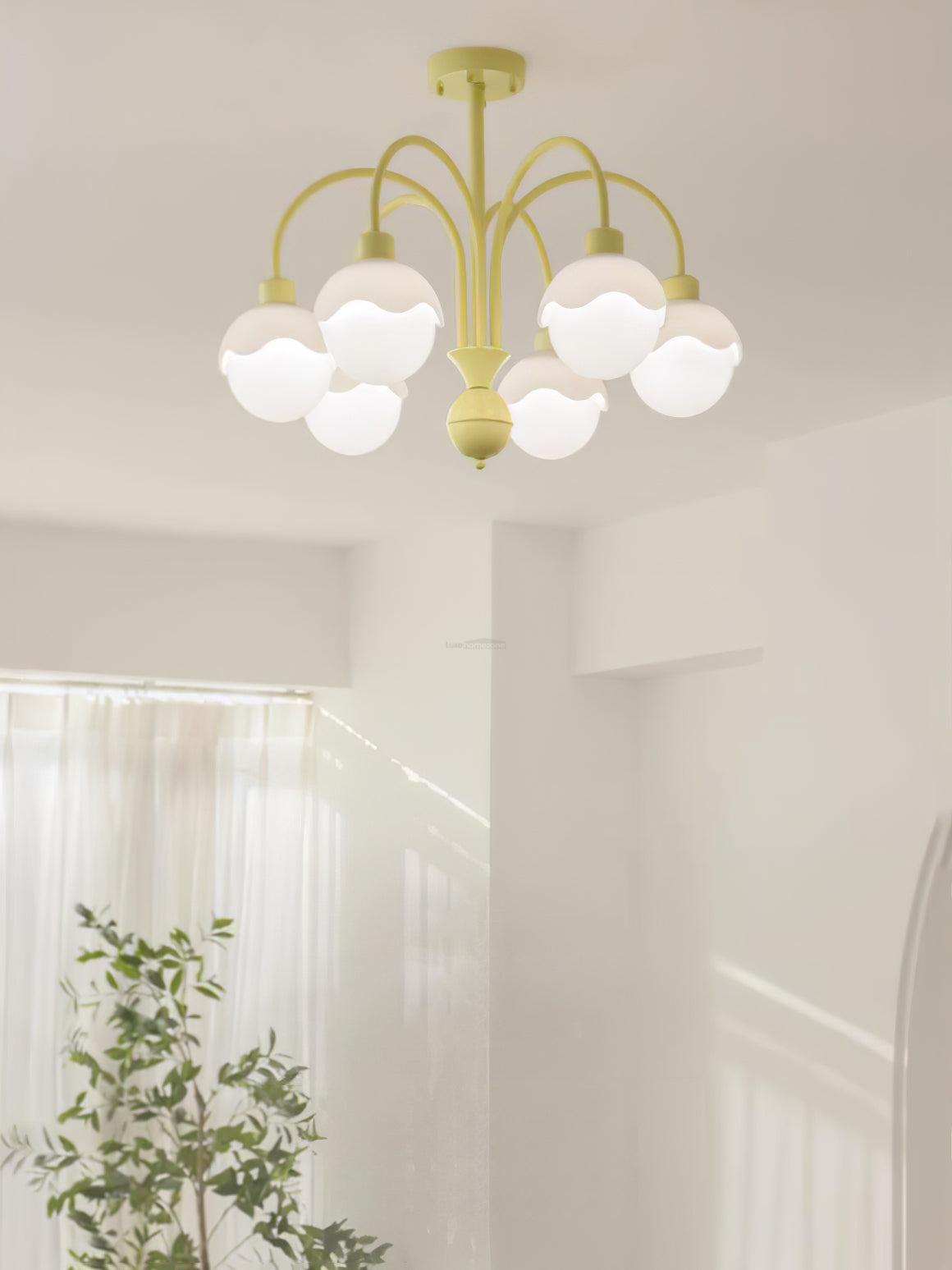 Creamy Lychee Matcha Chandelier with 4/6 heads - Zahara-1-Luxehomezone