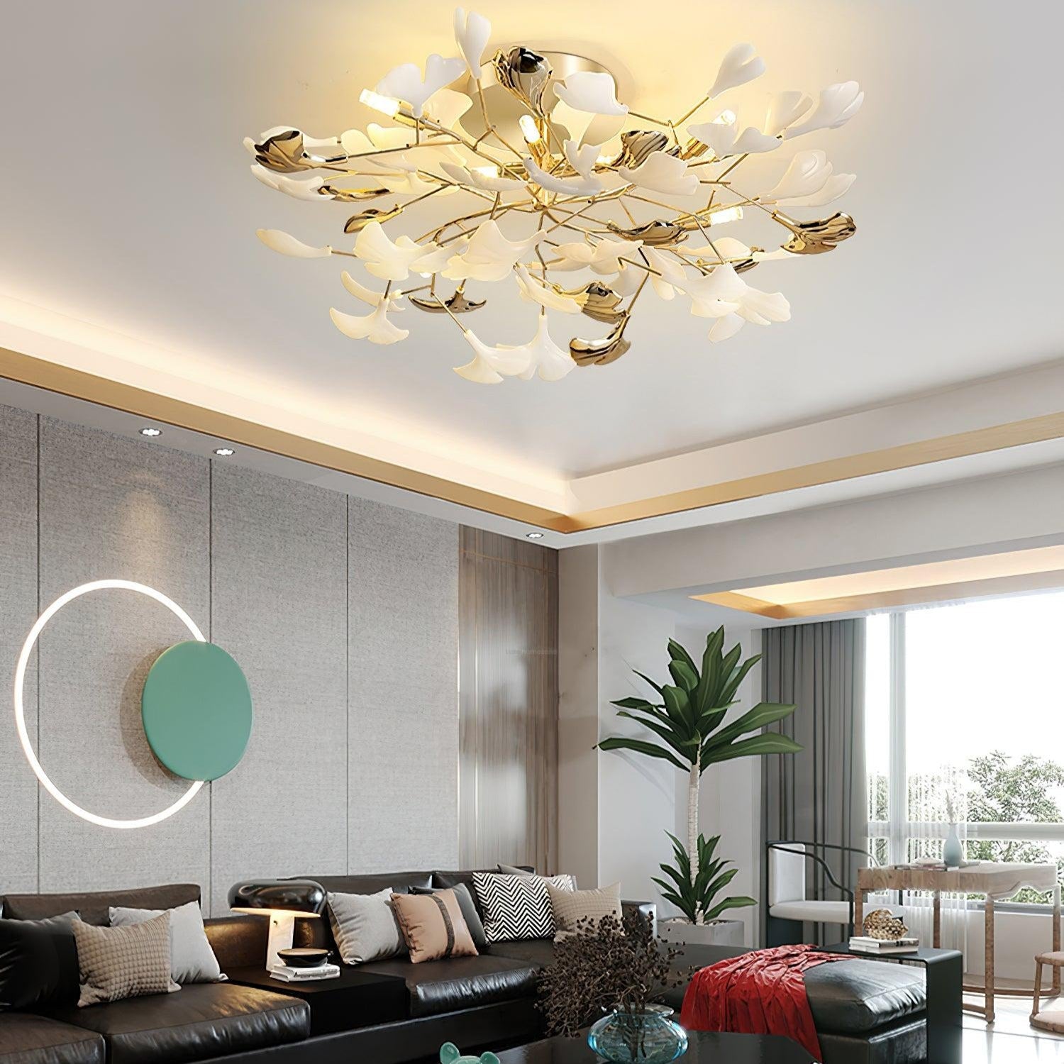 Gingko Rotating Style Ceiling Lamp - Gingko, Gingko Chandelier, Semi Flush Mounts-1-Luxehomezone