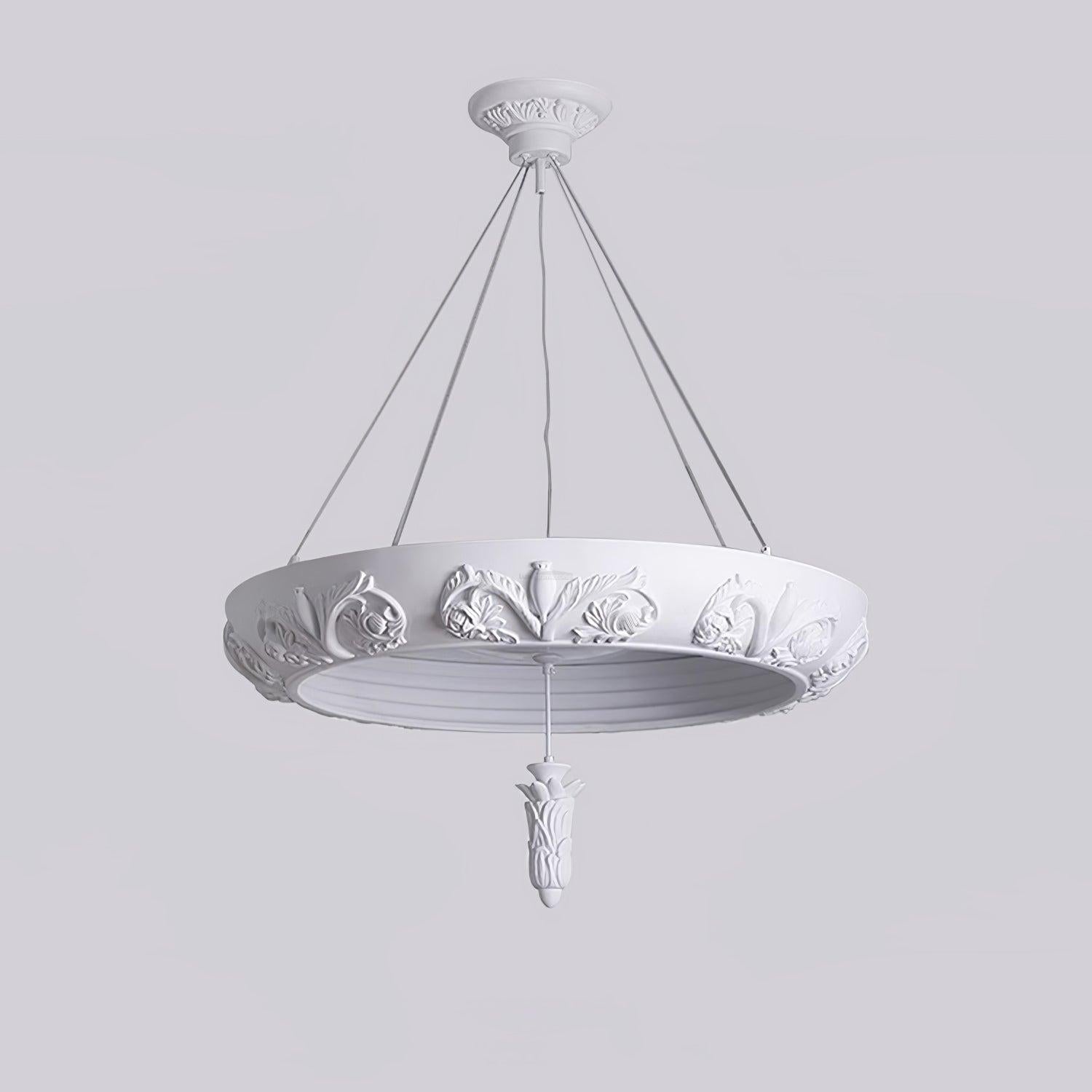 Artistic Carved Plaster Chandelier ∅ 23.6″~∅ 31.5″ - Alabaster-1-Luxehomezone