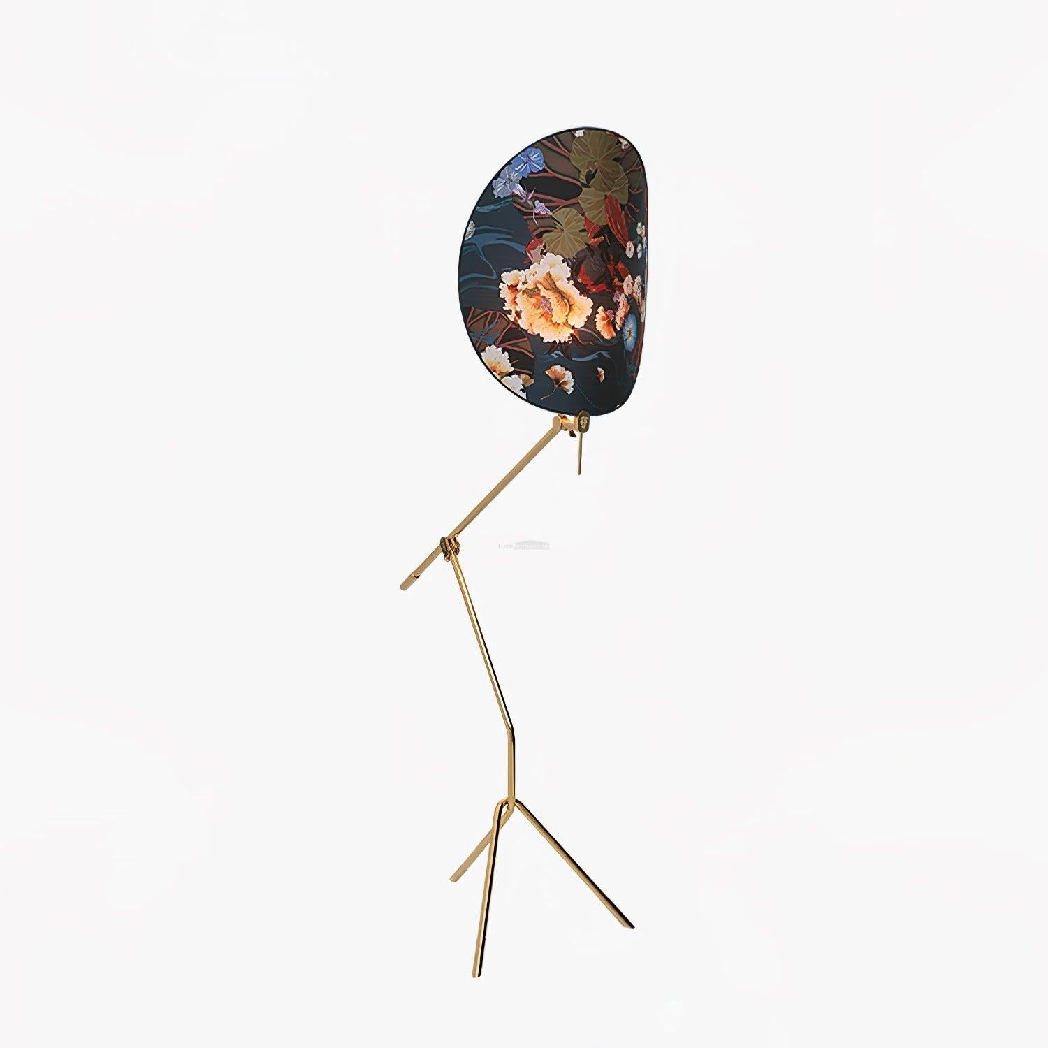 Floral Nocturne Floor Lamp ∅ 23.6″ - Drapery-1-Luxehomezone