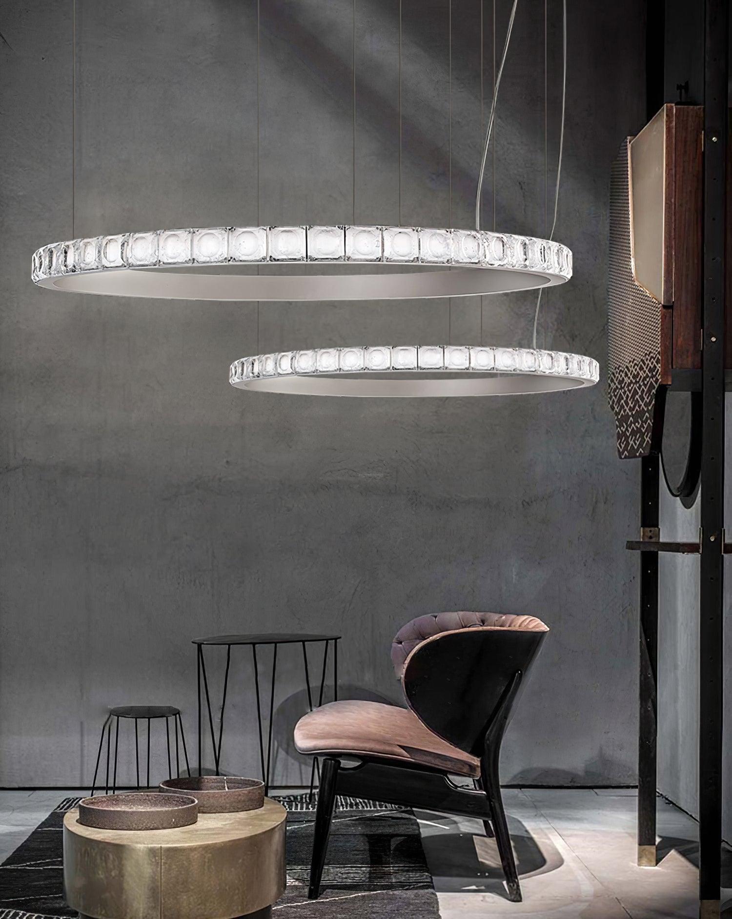 Aura Ring Chandelier ∅ 15.7″ - Straps-1-Luxehomezone