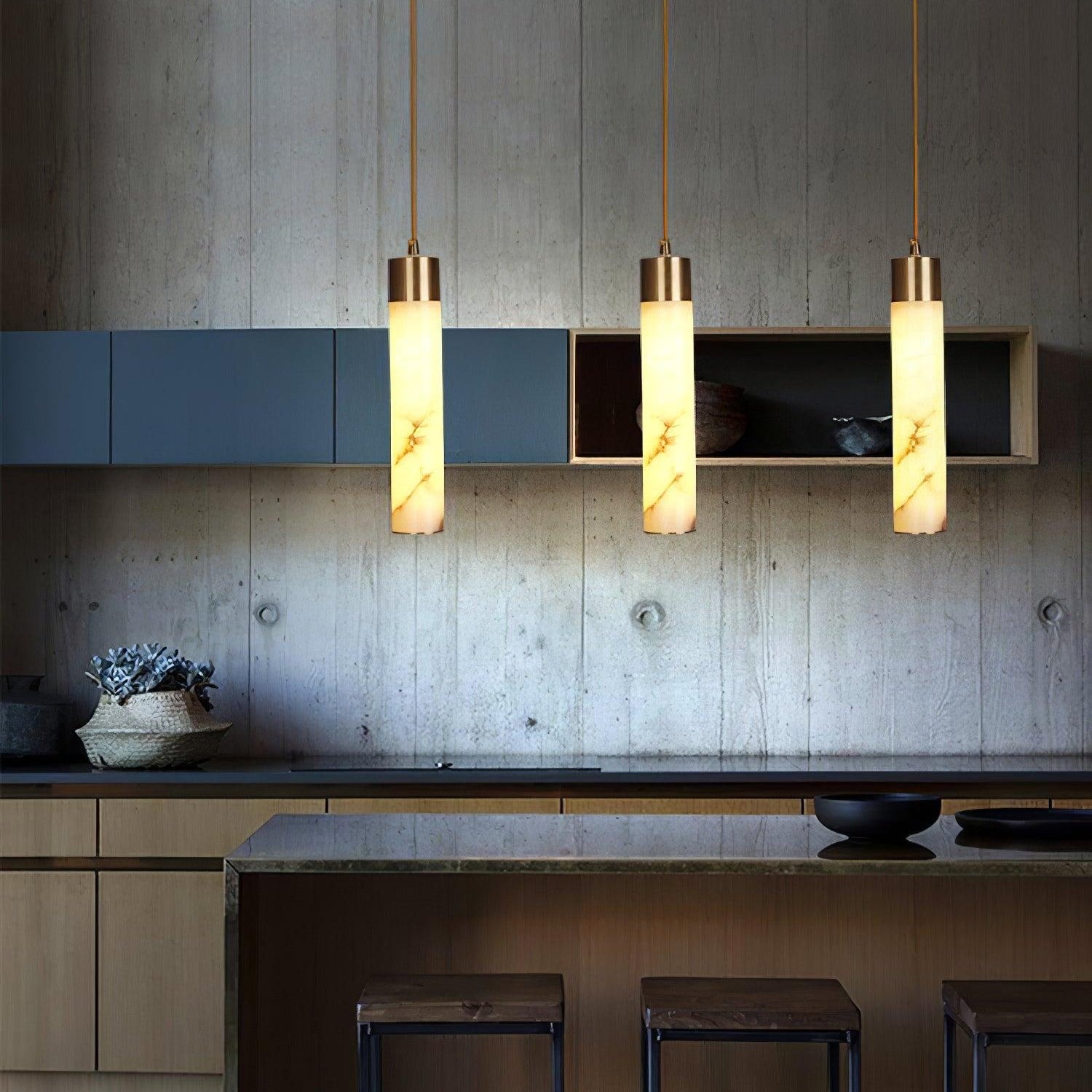 Tala Brass Alabaster Pendant Light - Alabaster, Alabaster Pendant-1-Luxehomezone
