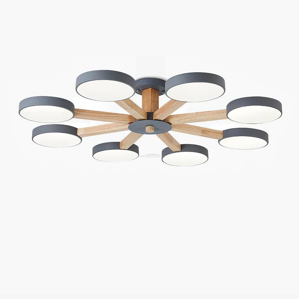 Modern Multi Stem Chandelier with 5/6/8 heads - Wood-1-Luxehomezone