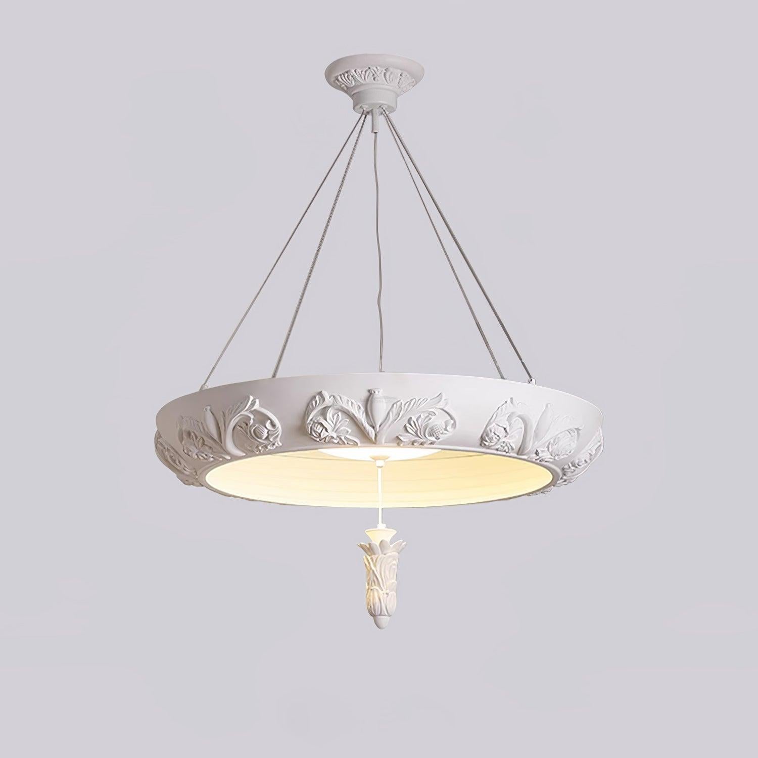Artistic Carved Plaster Chandelier ∅ 23.6″~∅ 31.5″ - Alabaster-1-Luxehomezone