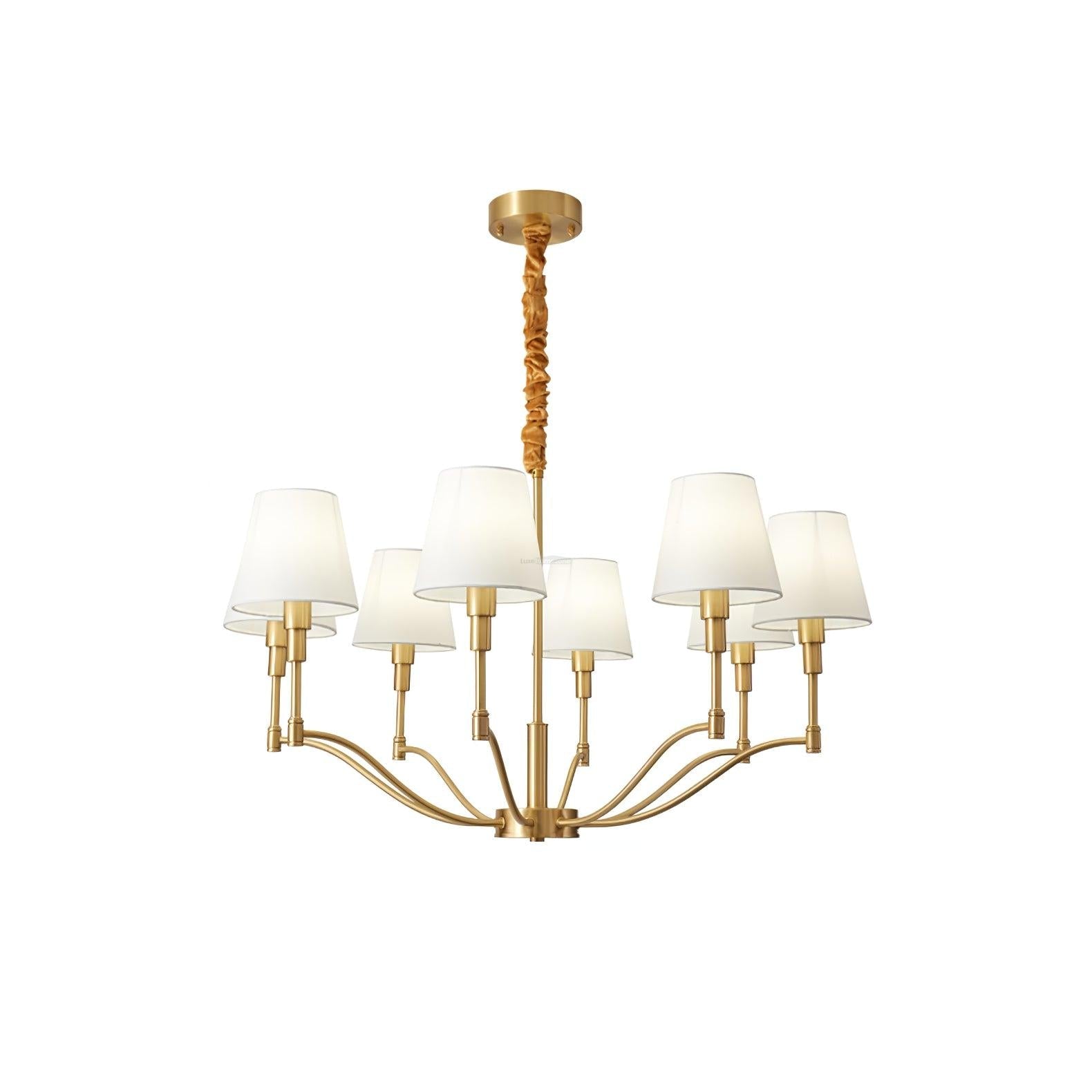 Meridian Mid Century Brass Chandelier with 3/5/8 heads - Variety-1-Luxehomezone