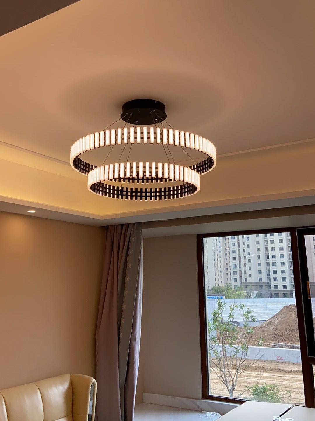 Hanging LED Chandelier ∅ 15.7″ - ring-1-Luxehomezone
