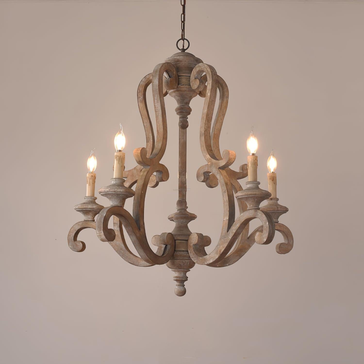 Parrotuncle Wooden Candle Chandelier Φ 23.6″ - Candle-1-Luxehomezone