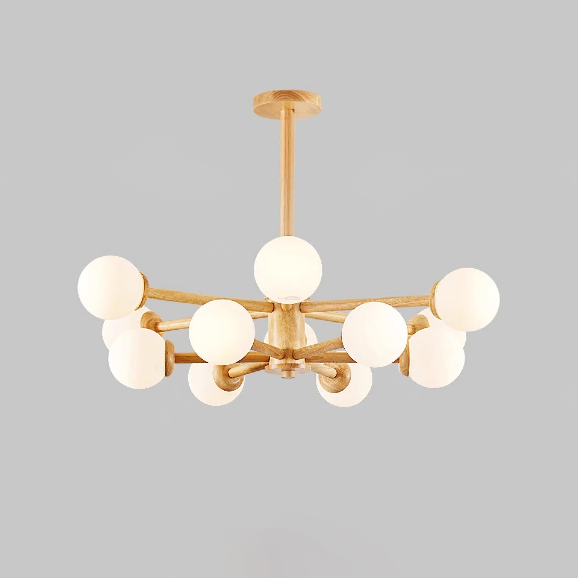 Kozan Wooden Chandelier with 6/8/10/12 heads - Frown-1-Luxehomezone