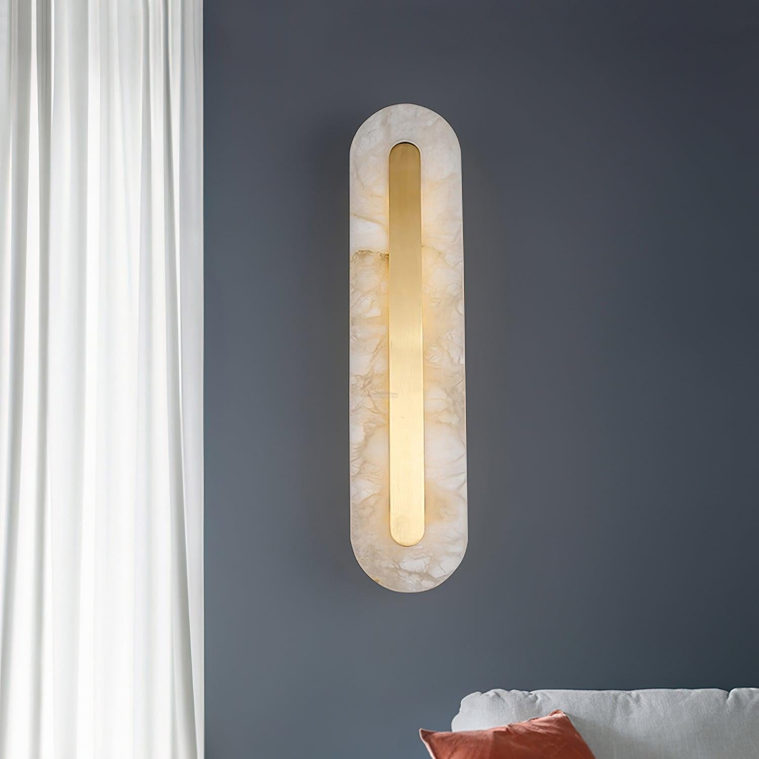 Alabaster Rounded Wall Sconce - Alabaster, Alabaster Wall Lamp-1-Luxehomezone
