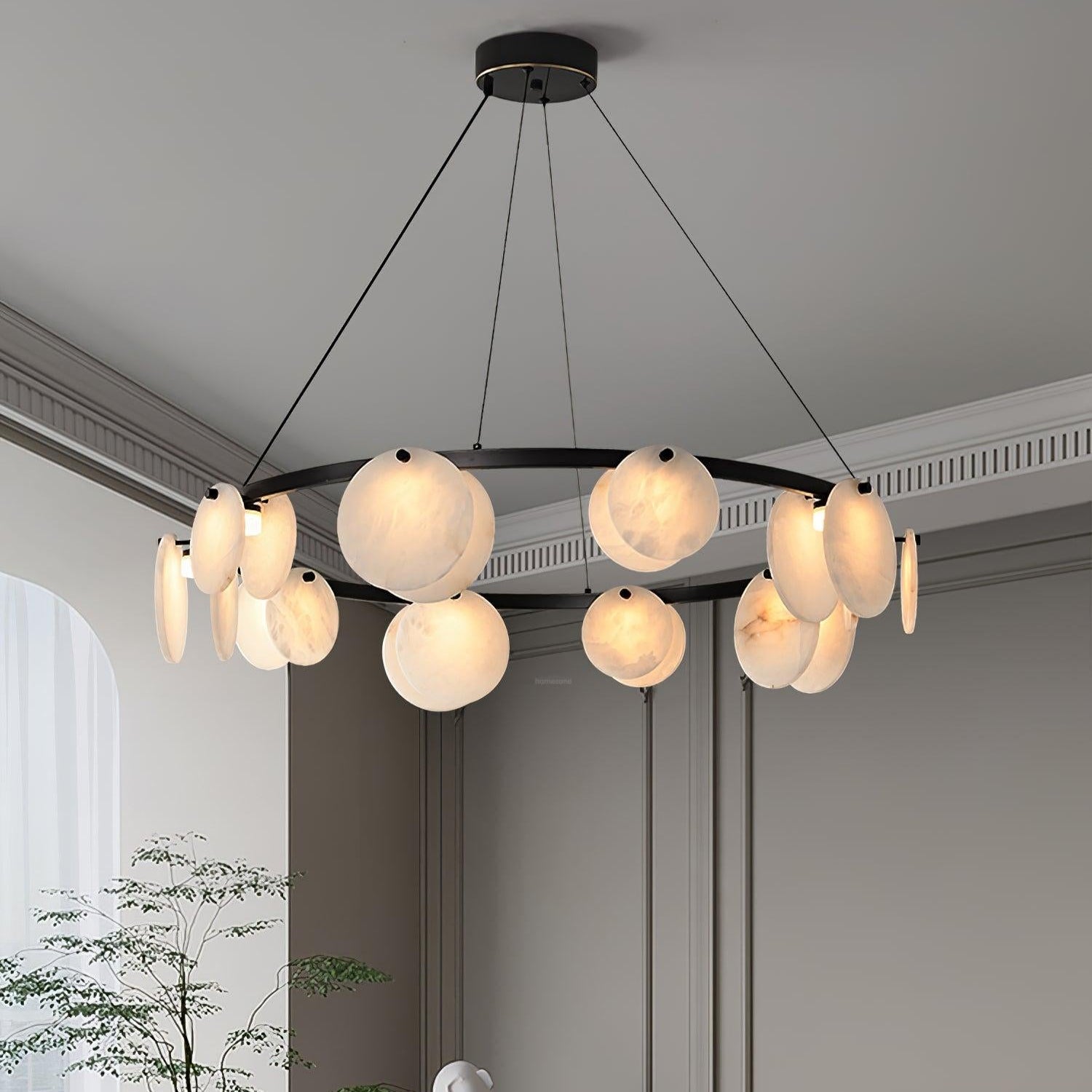 Trinidad Alabaster Chandelier - Alabaster, Alabaster Chandelier-1-Luxehomezone