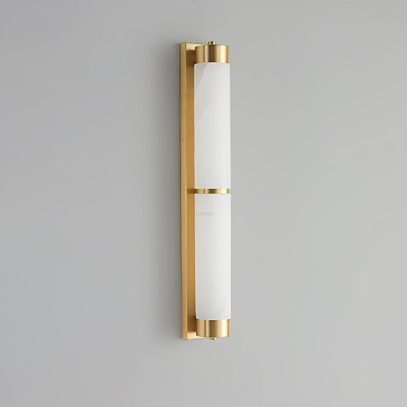 Cylindra Alabaster Brass Wall Sconce - Alabaster, Alabaster Wall Lamp-1-Luxehomezone