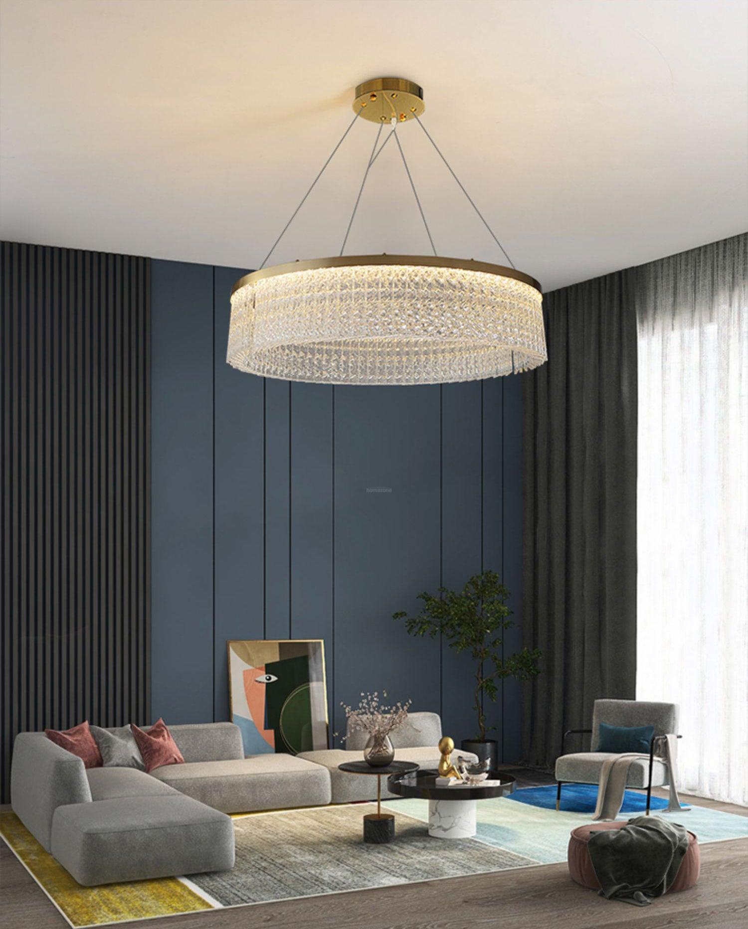 Halo Crystal Round Chandelier - Crystals-1-Luxehomezone