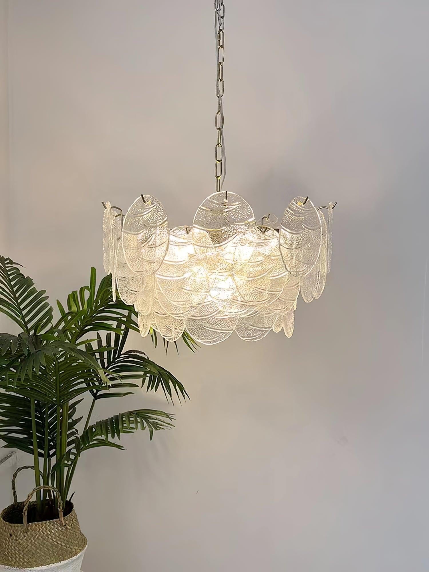 Glass Disc Chandelier with 4/6/9/12 heads - Cylinder-1-Luxehomezone