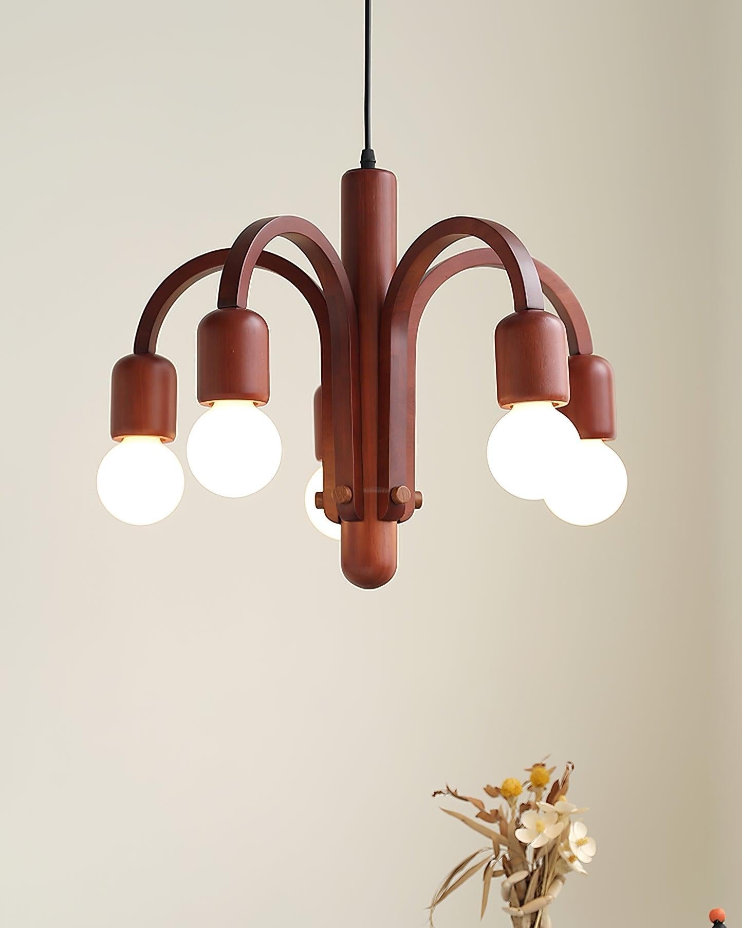 Candela Teak Chandelier Φ 19.6″ - Bend-1-Luxehomezone