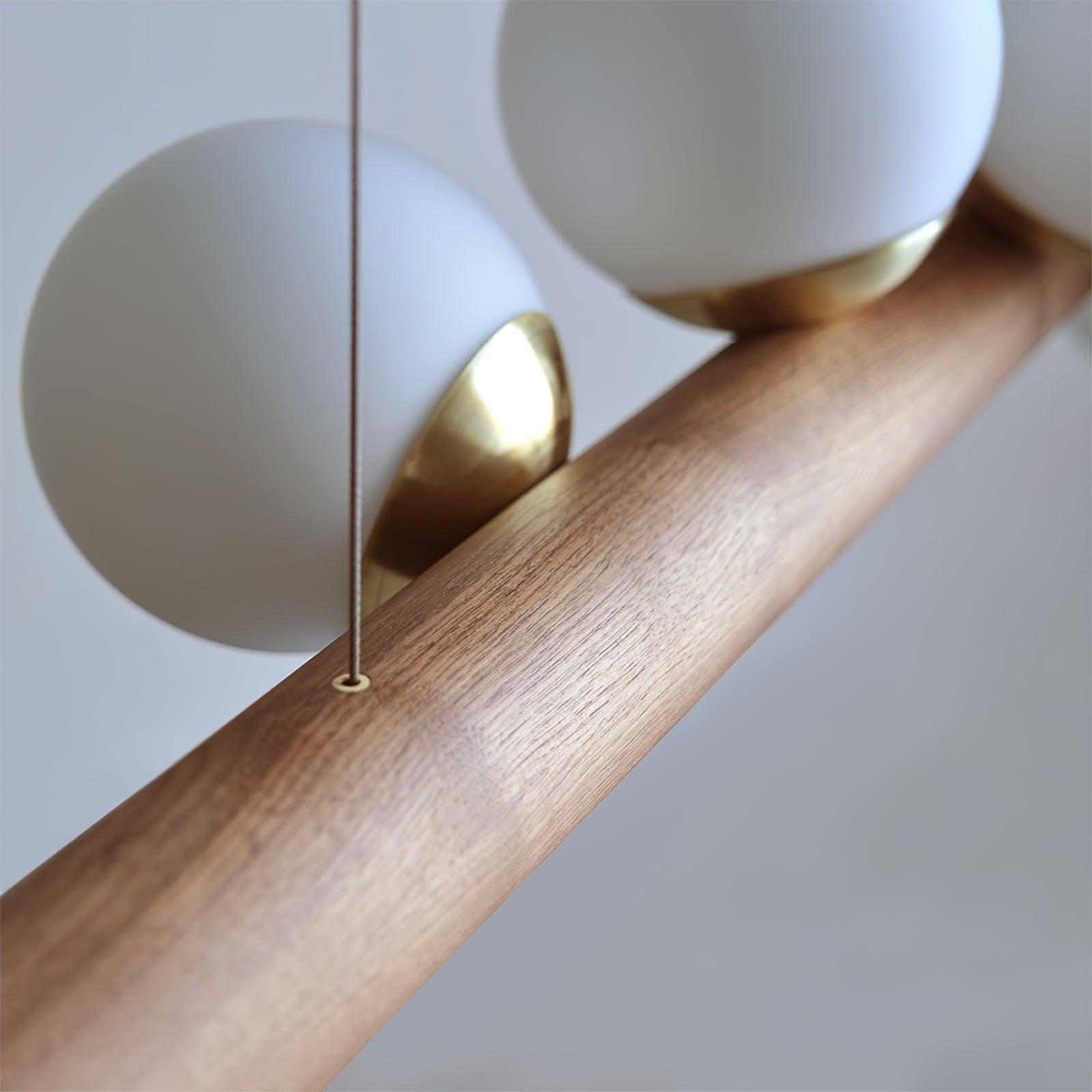 Scandinavian Wooden Pendant - Walnut & White, Wood-1-Luxehomezone