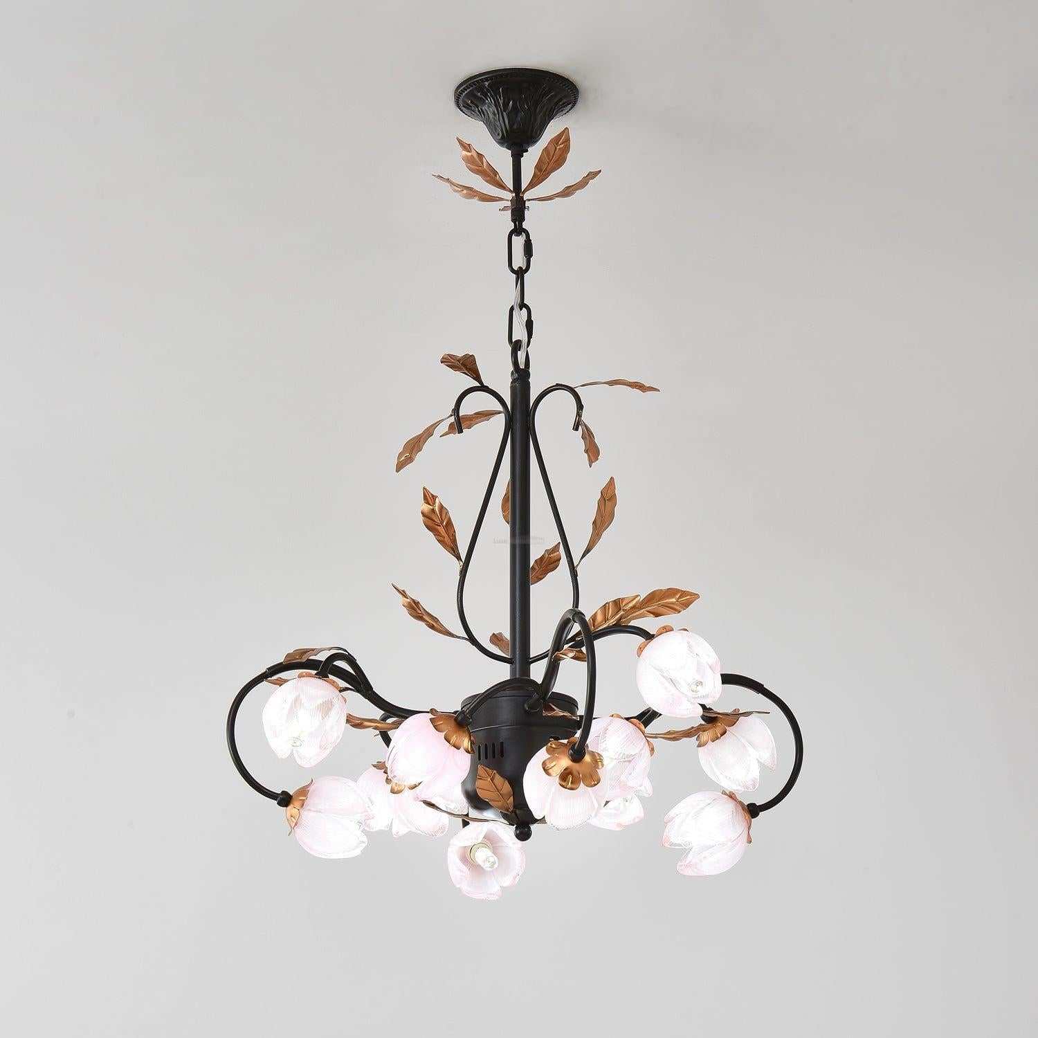 Pink Flower Blossom Chandelier Φ 22.8″ - Karen-1-Luxehomezone
