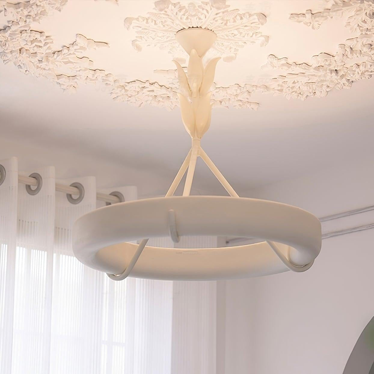 Tinsley Plaster Chandelier ∅ 23.6″/31.5'' - Alabaster, Alabaster Chandelier, Alabaster Pendant, Unknown-1-Luxehomezone