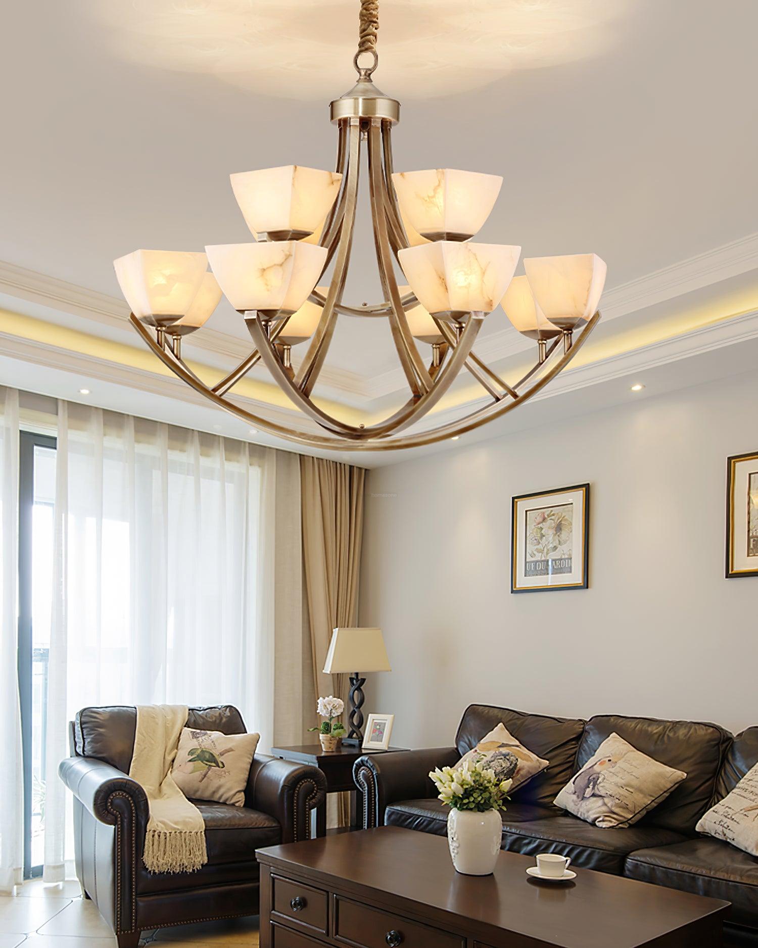 Dover Brass Chandelier with 8 heads - Luxehomezone