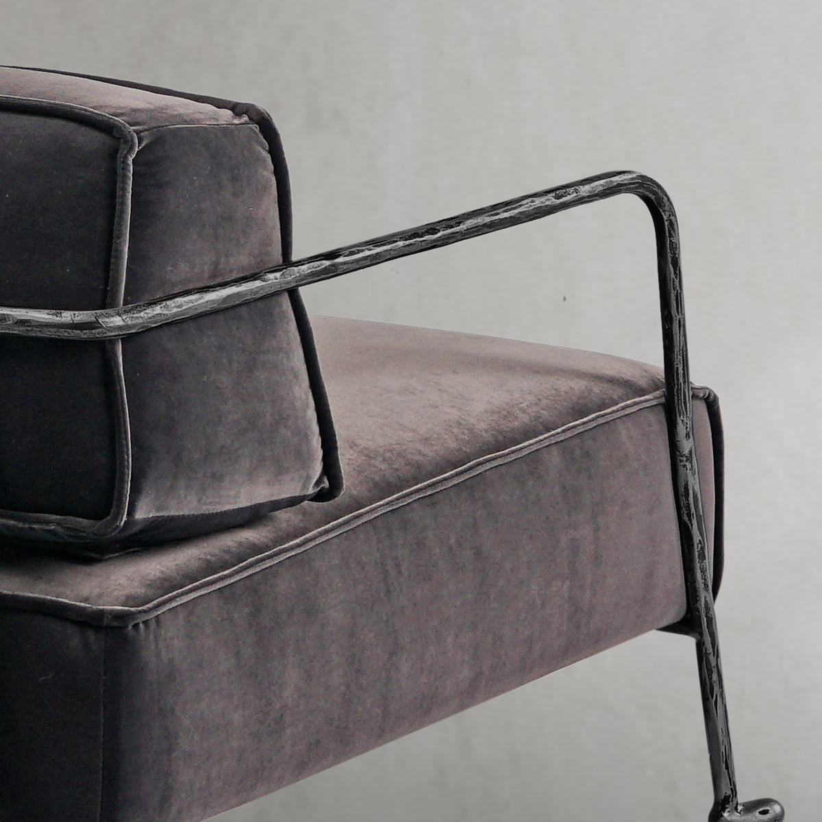 Thaddeus Gray Velvet Armchair