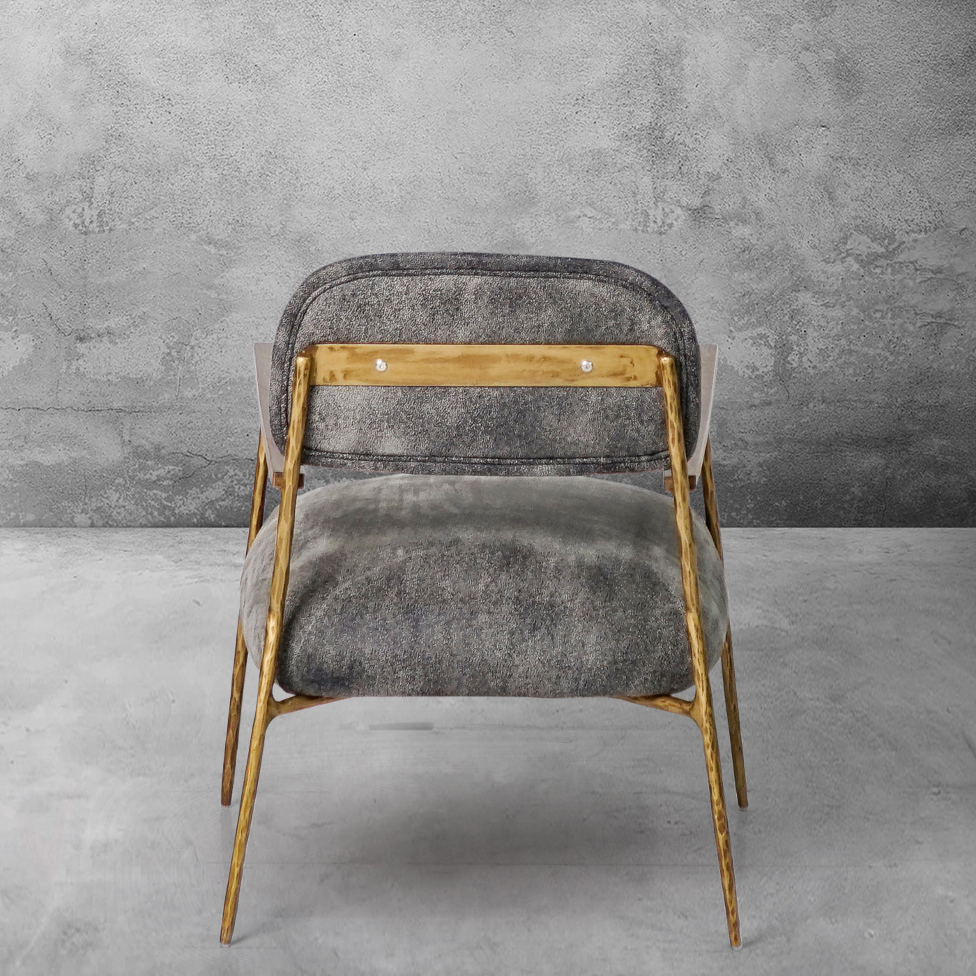 Thaddeus Grey Pearl Grain Leather Armchair