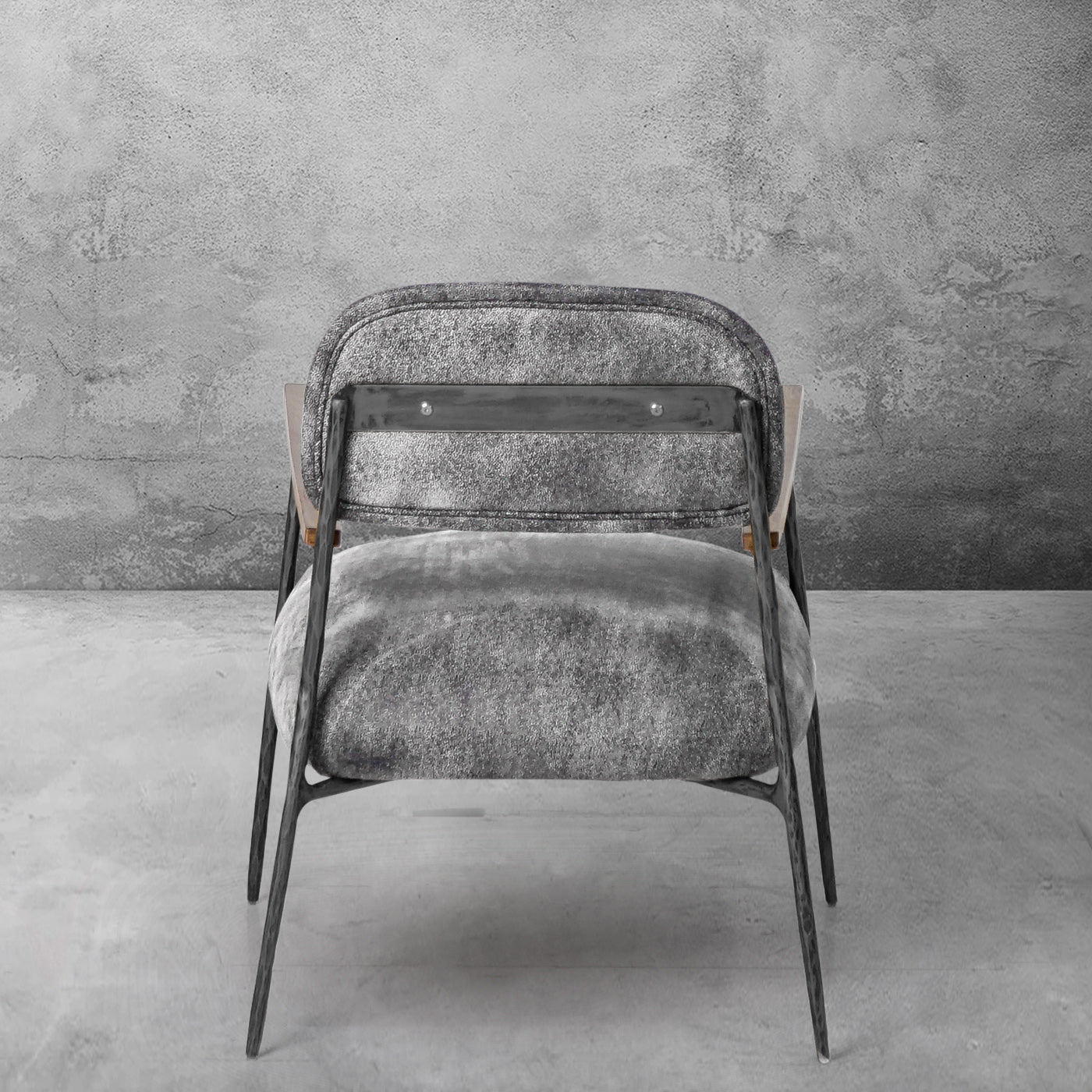 Thaddeus Grey Pearl Grain Leather Armchair