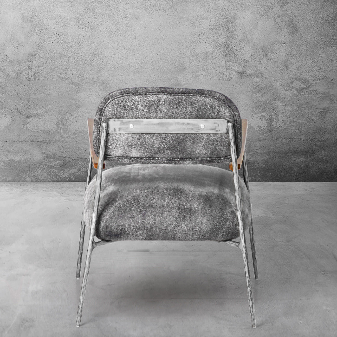 Thaddeus Grey Pearl Grain Leather Armchair
